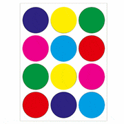 Sticker Forms - Colored 1 1/2" Circles - 3 Sheets