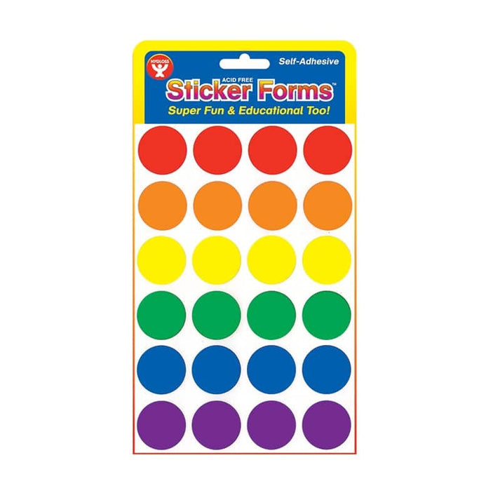 Sticker Forms - 1" Colored Circles - 3 Sheets