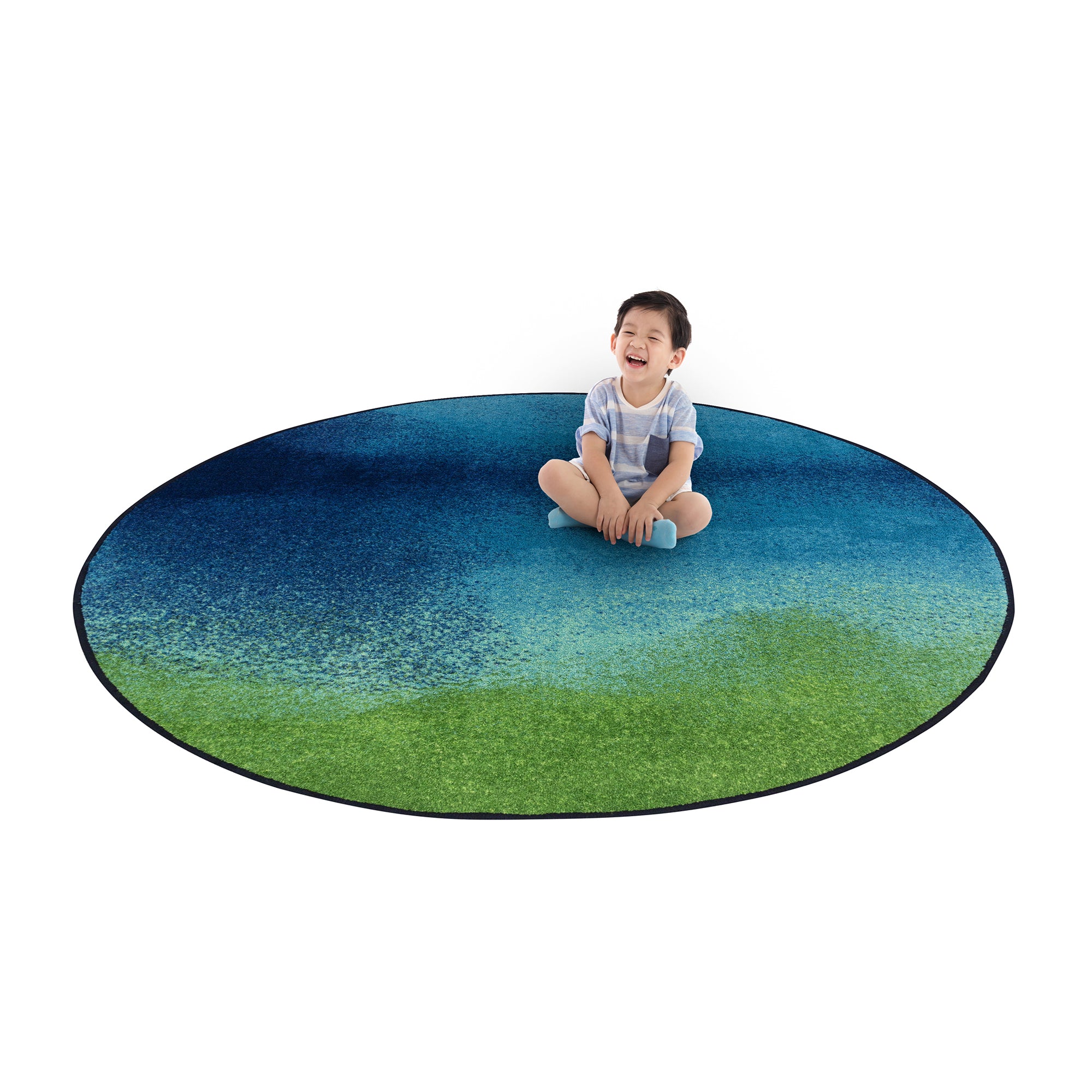Colorwash 7'7" Round area rug in color Marine
