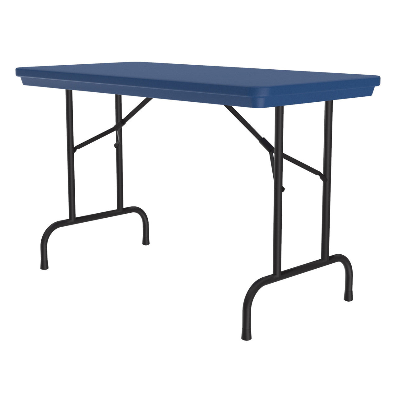 OfficeSource Colorful Blow Mold Folding Tables Fixed Height Blow Mold Table - 48" x 24" - Blue