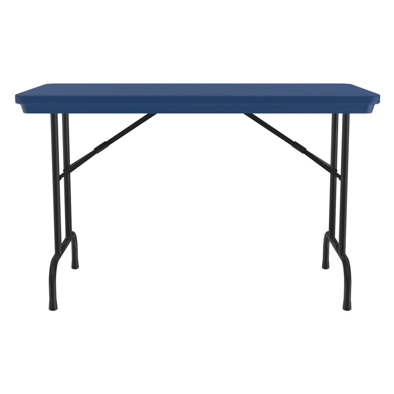 OfficeSource Colorful Blow Mold Folding Tables Fixed Height Blow Mold Table - 48" x 24" - Blue