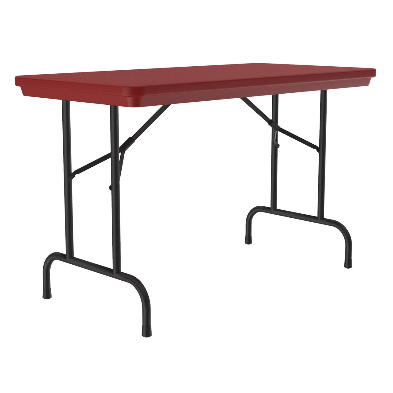 OfficeSource Colorful Blow Mold Folding Tables Fixed Height Blow Mold Table - 48" x 24" - Red