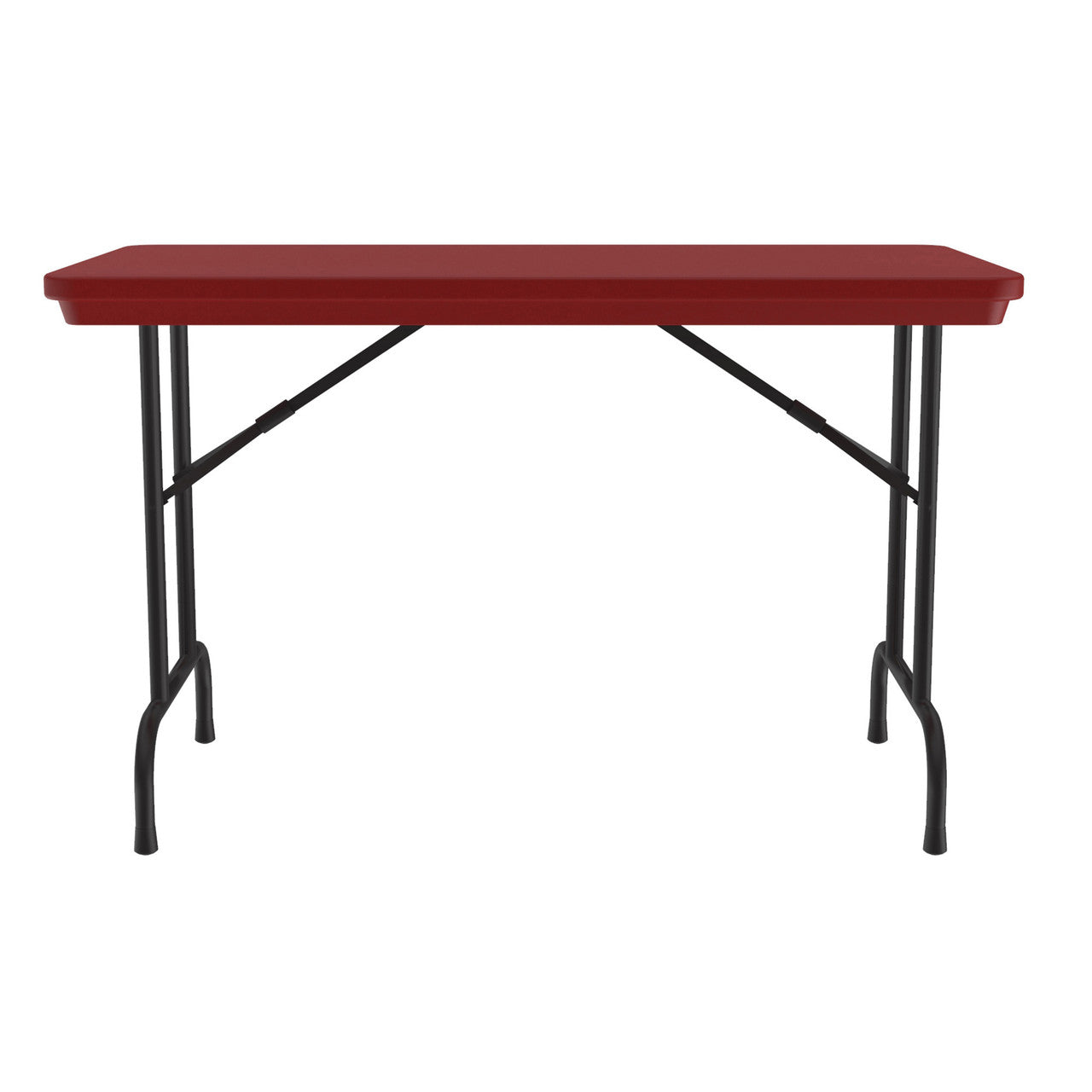 OfficeSource Colorful Blow Mold Folding Tables Fixed Height Blow Mold Table - 48" x 24" - Red