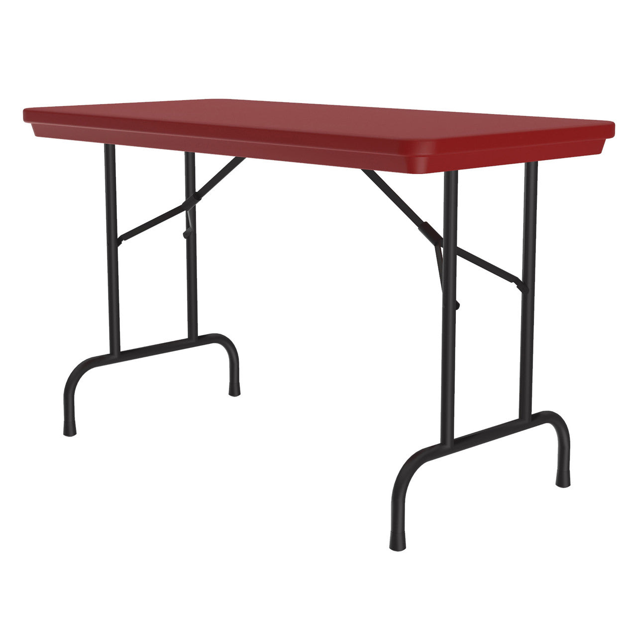 OfficeSource Colorful Blow Mold Folding Tables Fixed Height Blow Mold Table - 48" x 24" - Red