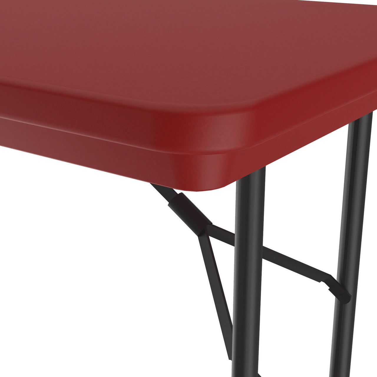 OfficeSource Colorful Blow Mold Folding Tables Fixed Height Blow Mold Table - 48" x 24" - Red