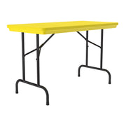 OfficeSource Colorful Blow Mold Folding Tables Fixed Height Blow Mold Table - 48" x 24" - Yellow
