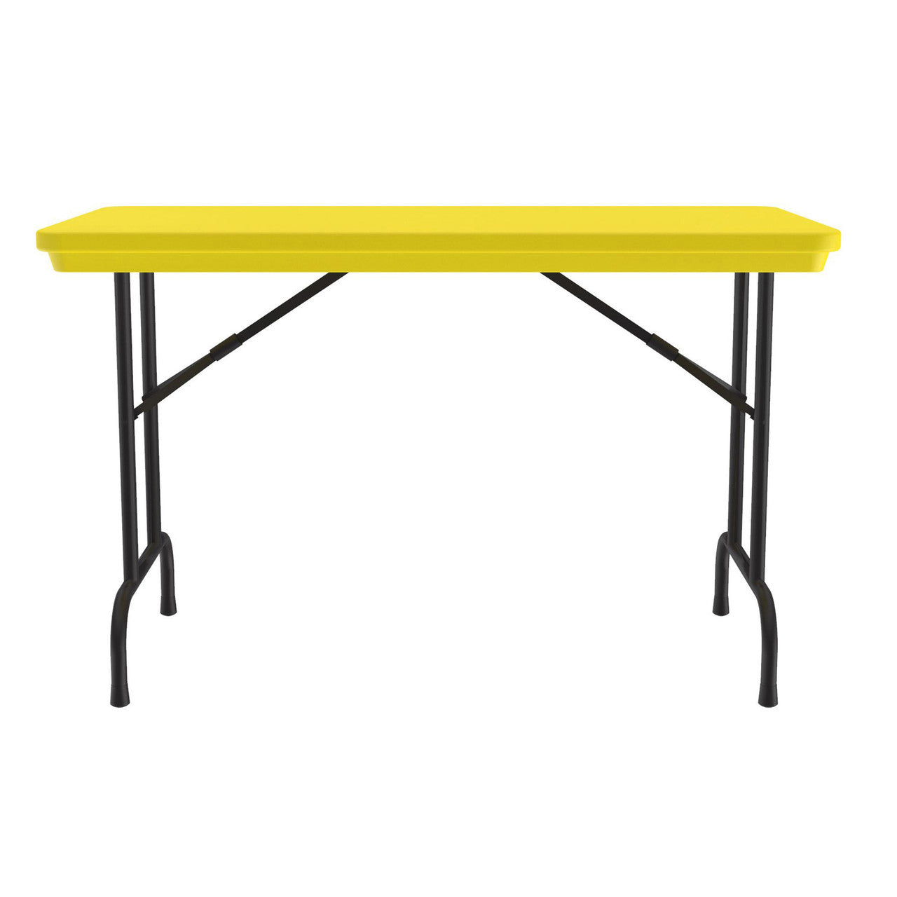 OfficeSource Colorful Blow Mold Folding Tables Fixed Height Blow Mold Table - 48" x 24" - Yellow