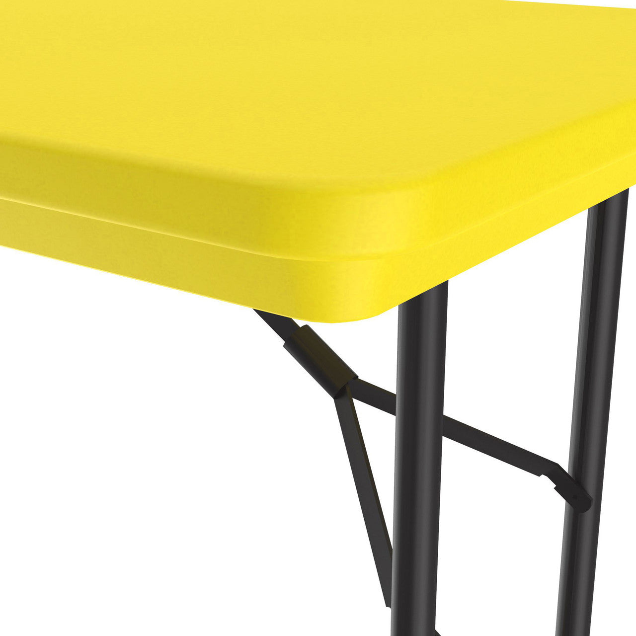 OfficeSource Colorful Blow Mold Folding Tables Fixed Height Blow Mold Table - 48" x 24" - Yellow