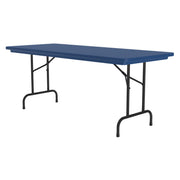 OfficeSource Colorful Blow Mold Folding Tables Fixed Height Blow Mold Table - 72" x 30" - Blue