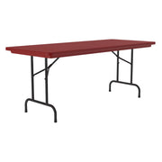 OfficeSource Colorful Blow Mold Folding Tables Fixed Height Blow Mold Table - 72" x 30" - Red