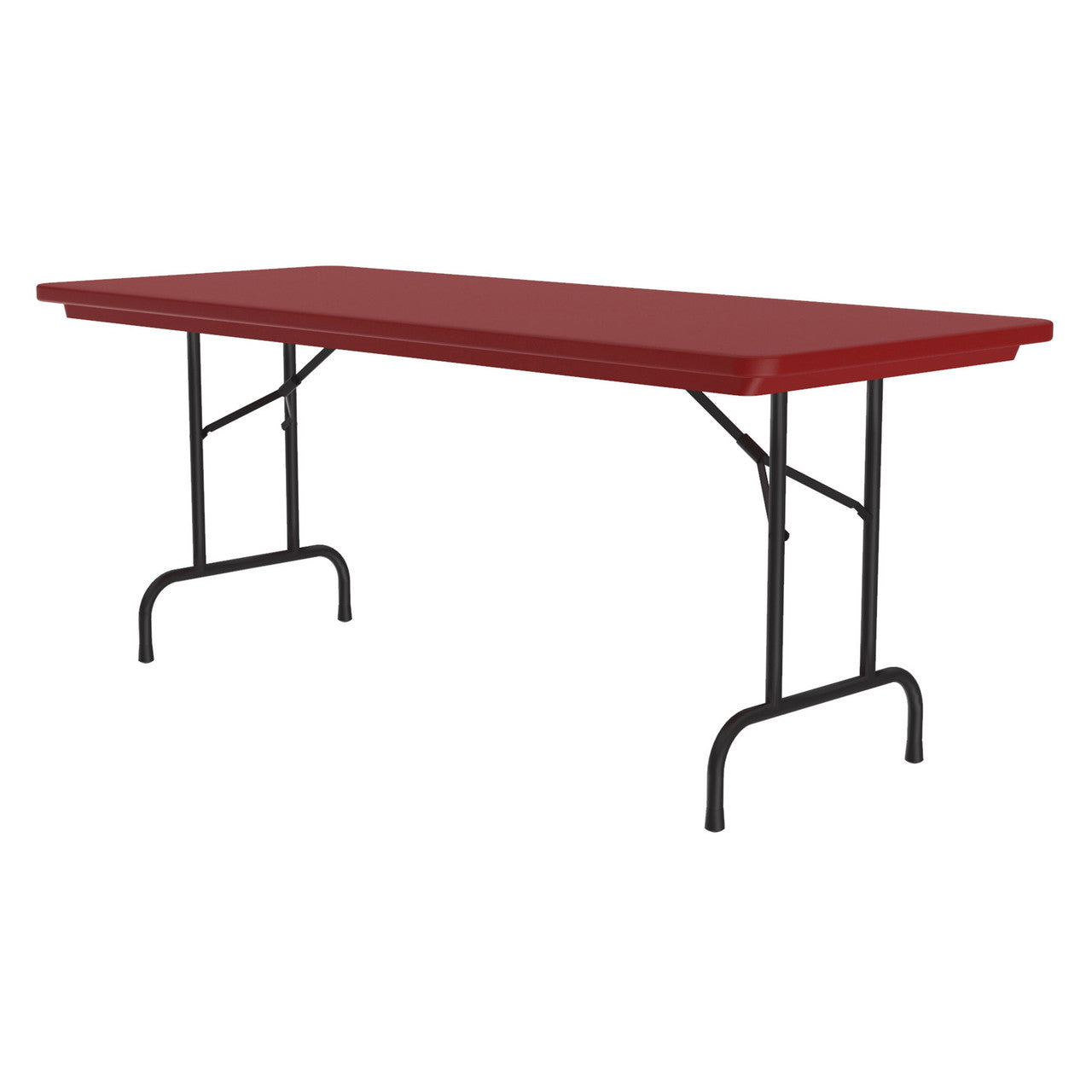 OfficeSource Colorful Blow Mold Folding Tables Fixed Height Blow Mold Table - 72" x 30" - Red