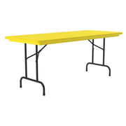 OfficeSource Colorful Blow Mold Folding Tables Fixed Height Blow Mold Table - 72" x 30" - Yellow