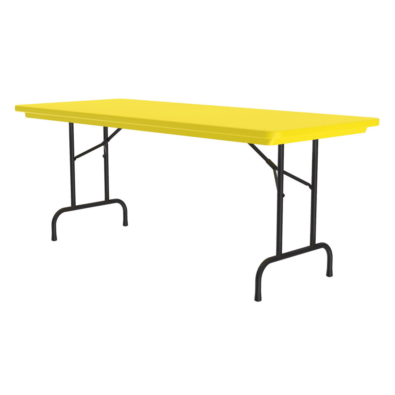 OfficeSource Colorful Blow Mold Folding Tables Fixed Height Blow Mold Table - 72" x 30" - Yellow