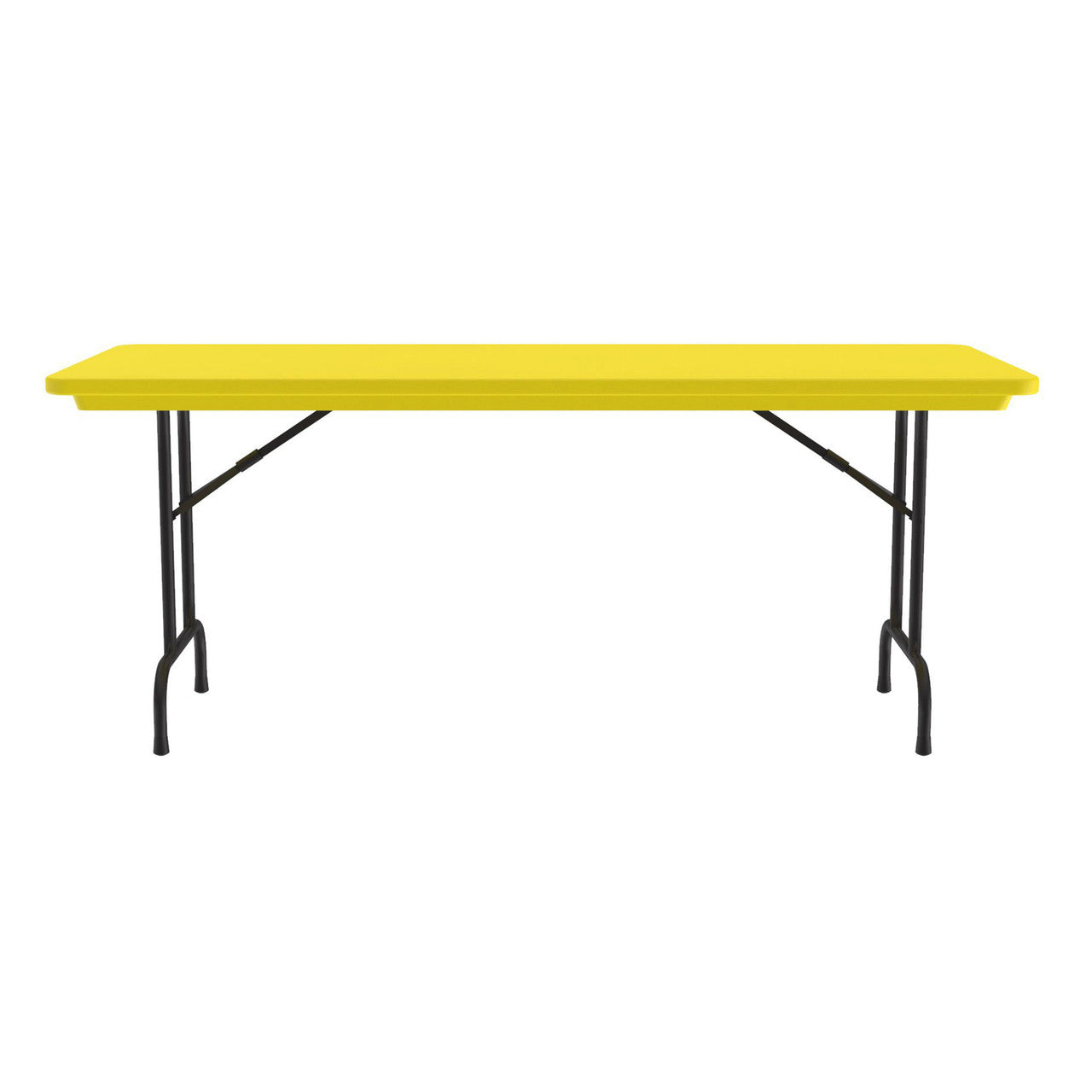 OfficeSource Colorful Blow Mold Folding Tables Fixed Height Blow Mold Table - 72" x 30" - Yellow