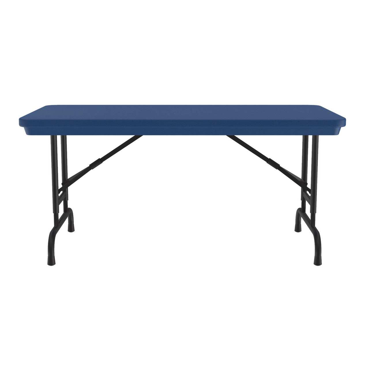 OfficeSource Colorful Blow Mold Folding Tables Adjustable Height Blow Mold Table - 48" x 24" - Blue
