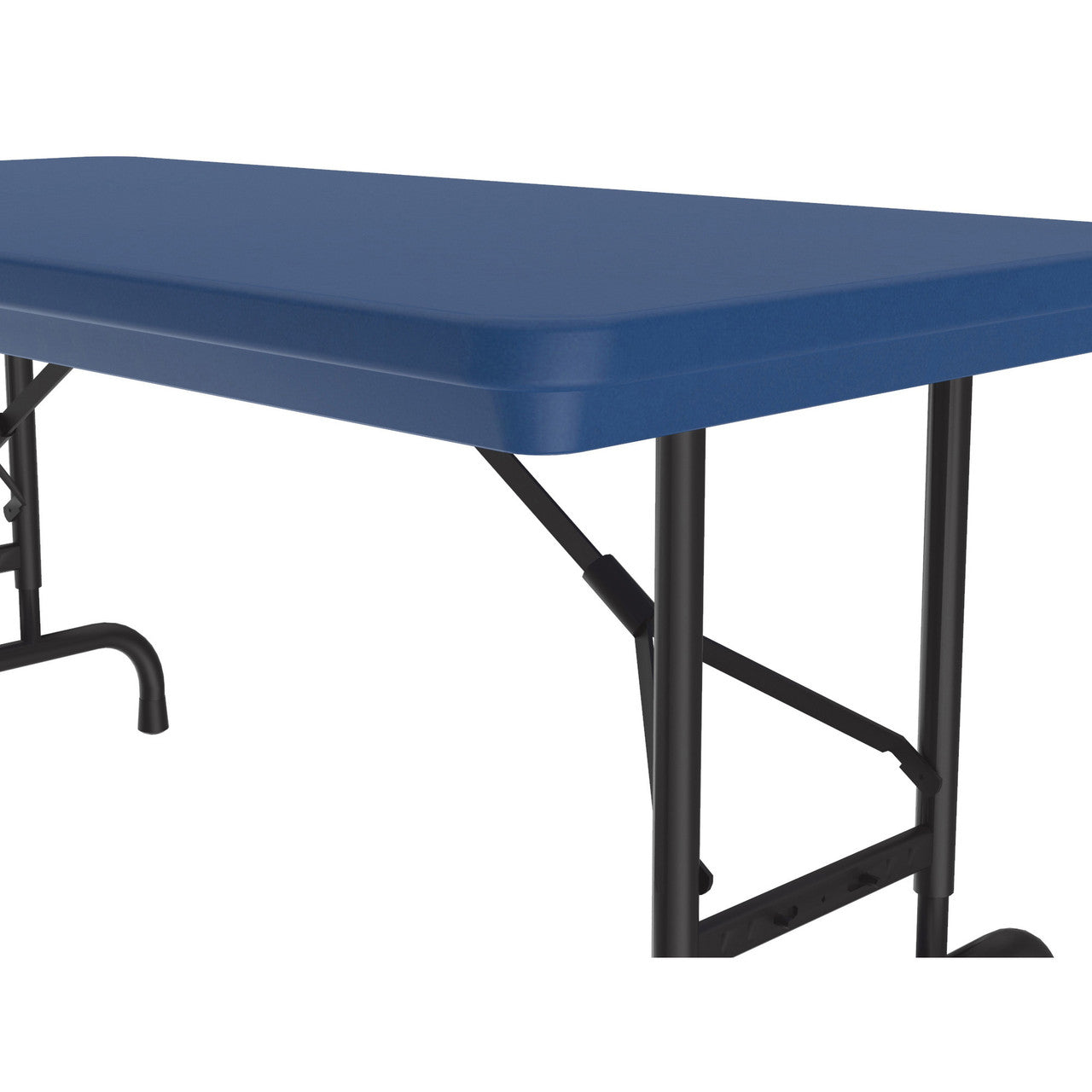 OfficeSource Colorful Blow Mold Folding Tables Adjustable Height Blow Mold Table - 48" x 24" - Blue