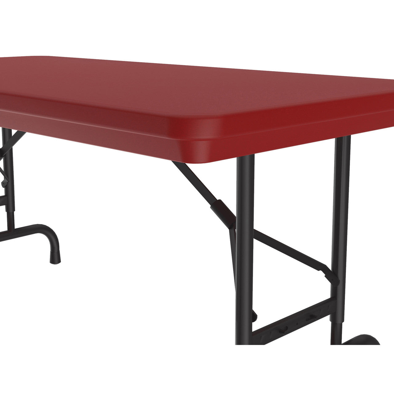 OfficeSource Colorful Blow Mold Folding Tables Adjustable Height Blow Mold Table - 48" x 24" - Red