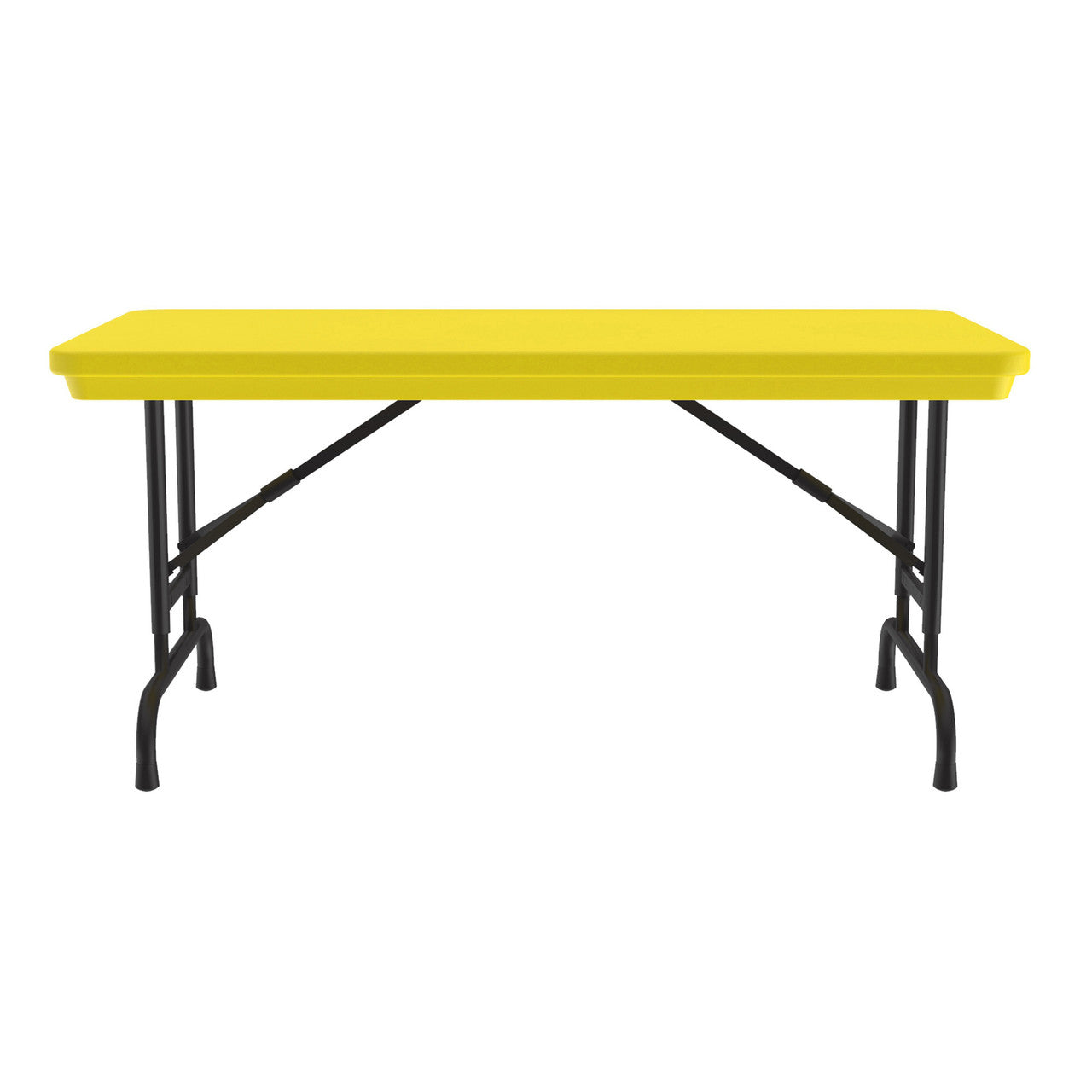 OfficeSource Colorful Blow Mold Folding Tables Adjustable Height Blow Mold Table - 48" x 24" - Yellow