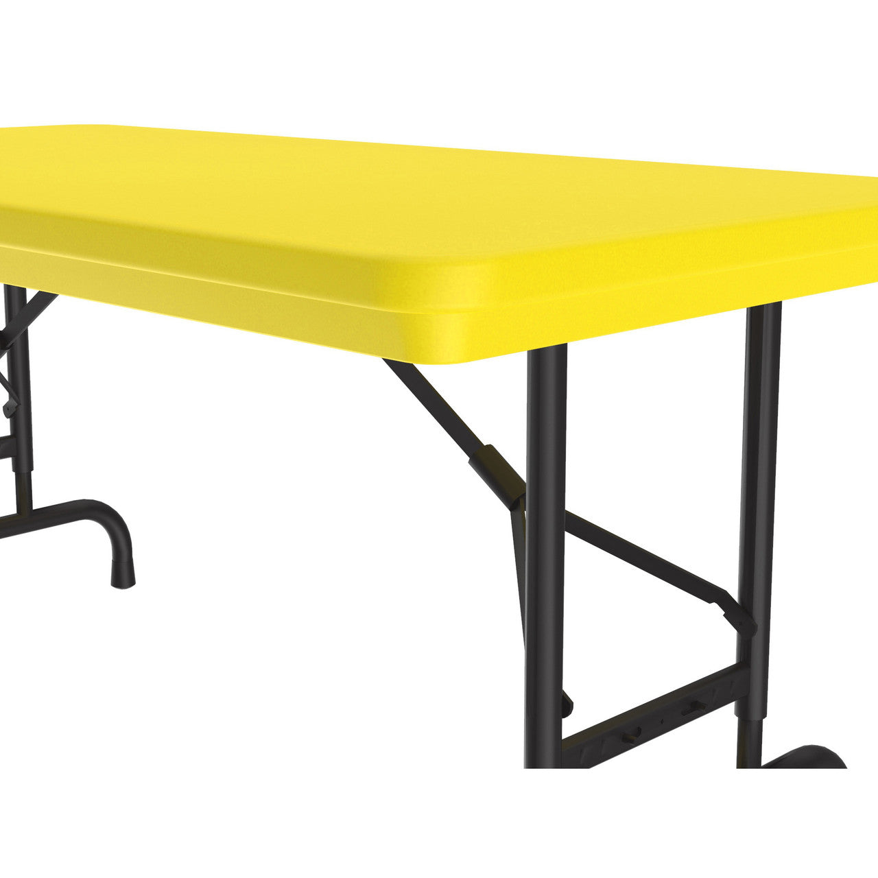 OfficeSource Colorful Blow Mold Folding Tables Adjustable Height Blow Mold Table - 48" x 24" - Yellow