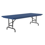 OfficeSource Colorful Blow Mold Folding Tables Adjustable Height Blow Mold Table - 60" x 30" - Blue