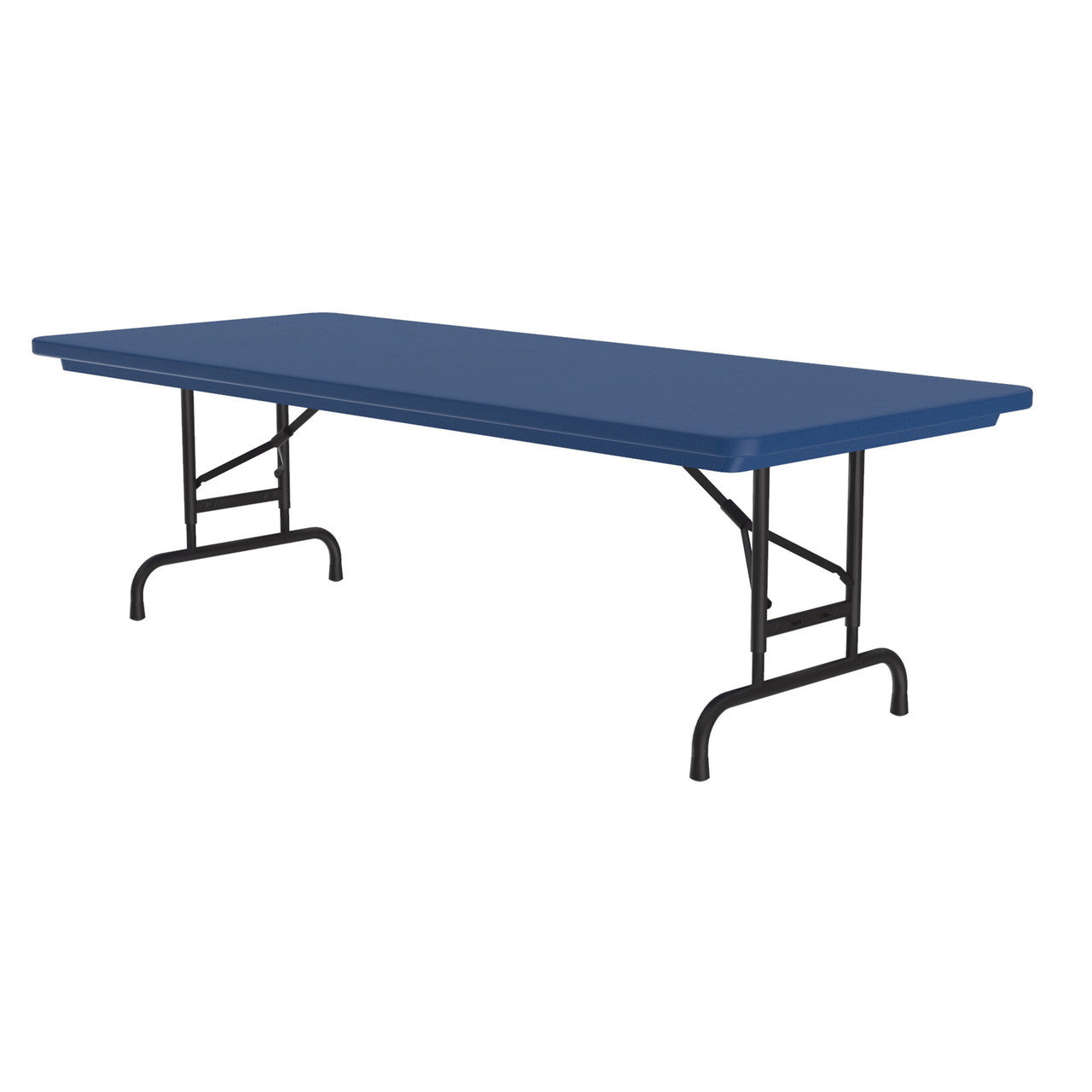 OfficeSource Colorful Blow Mold Folding Tables Adjustable Height Blow Mold Table - 60" x 30" - Blue
