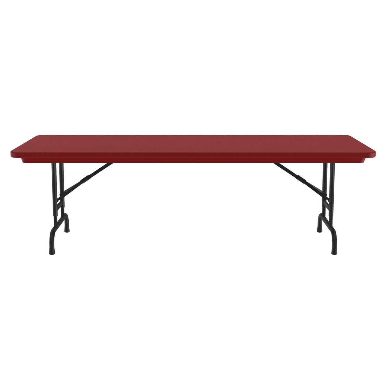 OfficeSource Colorful Blow Mold Folding Tables Adjustable Height Blow Mold Table - 60" x 30" - Red