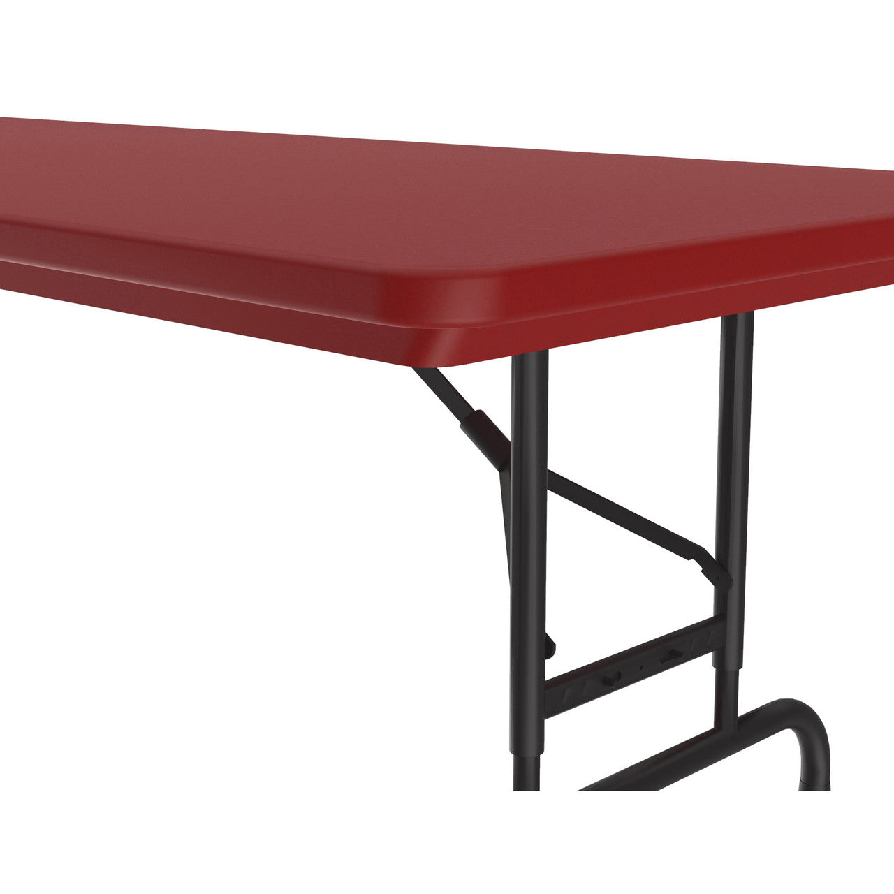 OfficeSource Colorful Blow Mold Folding Tables Adjustable Height Blow Mold Table - 60" x 30" - Red