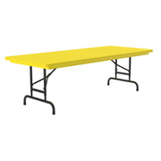 OfficeSource Colorful Blow Mold Folding Tables Adjustable Height Blow Mold Table - 60" x 30" - Yellow