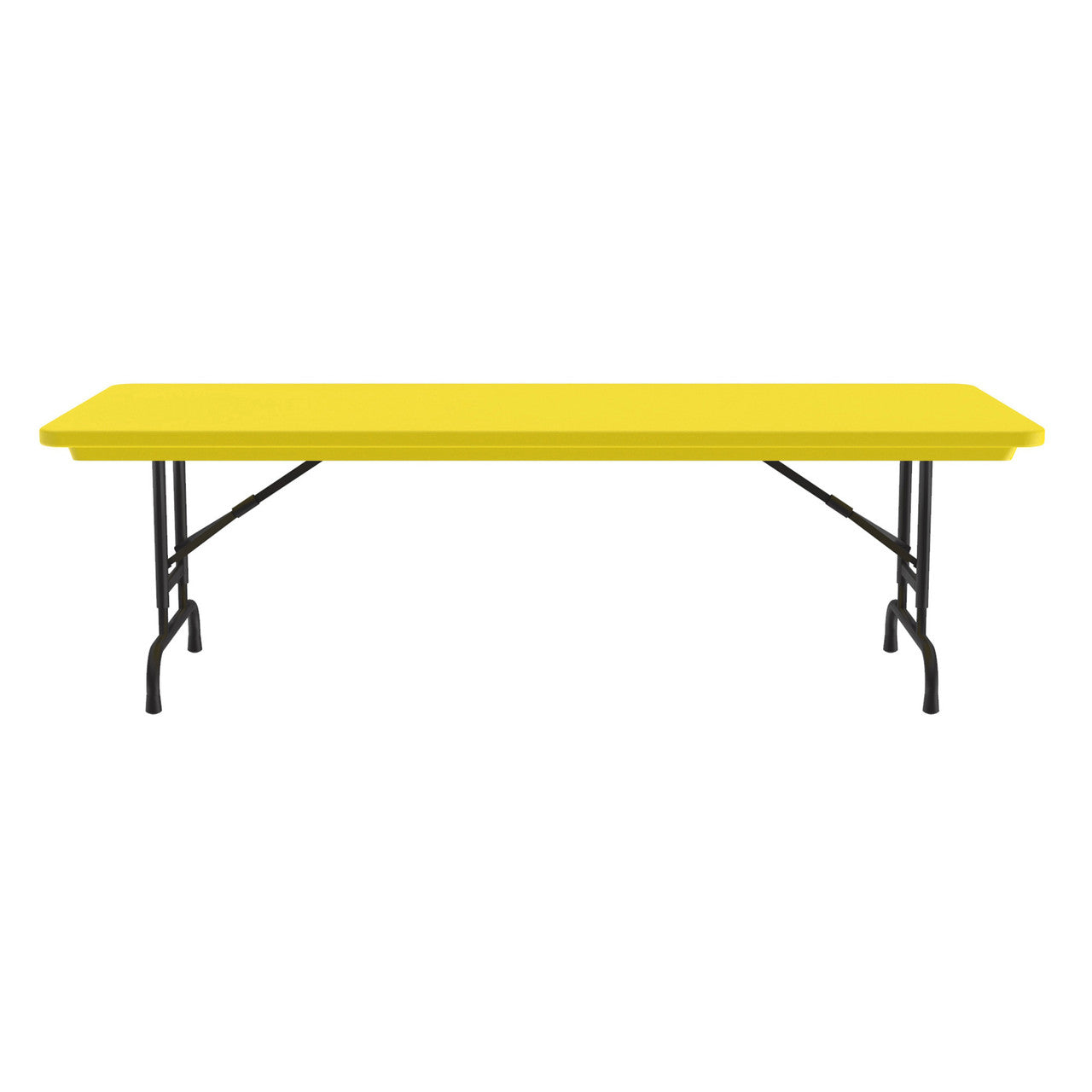 OfficeSource Colorful Blow Mold Folding Tables Adjustable Height Blow Mold Table - 60" x 30" - Yellow