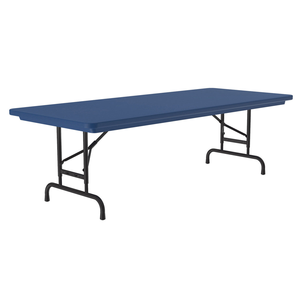 OfficeSource Colorful Blow Mold Folding Tables Adjustable Height Blow Mold Table - 72" x 30" - Blue