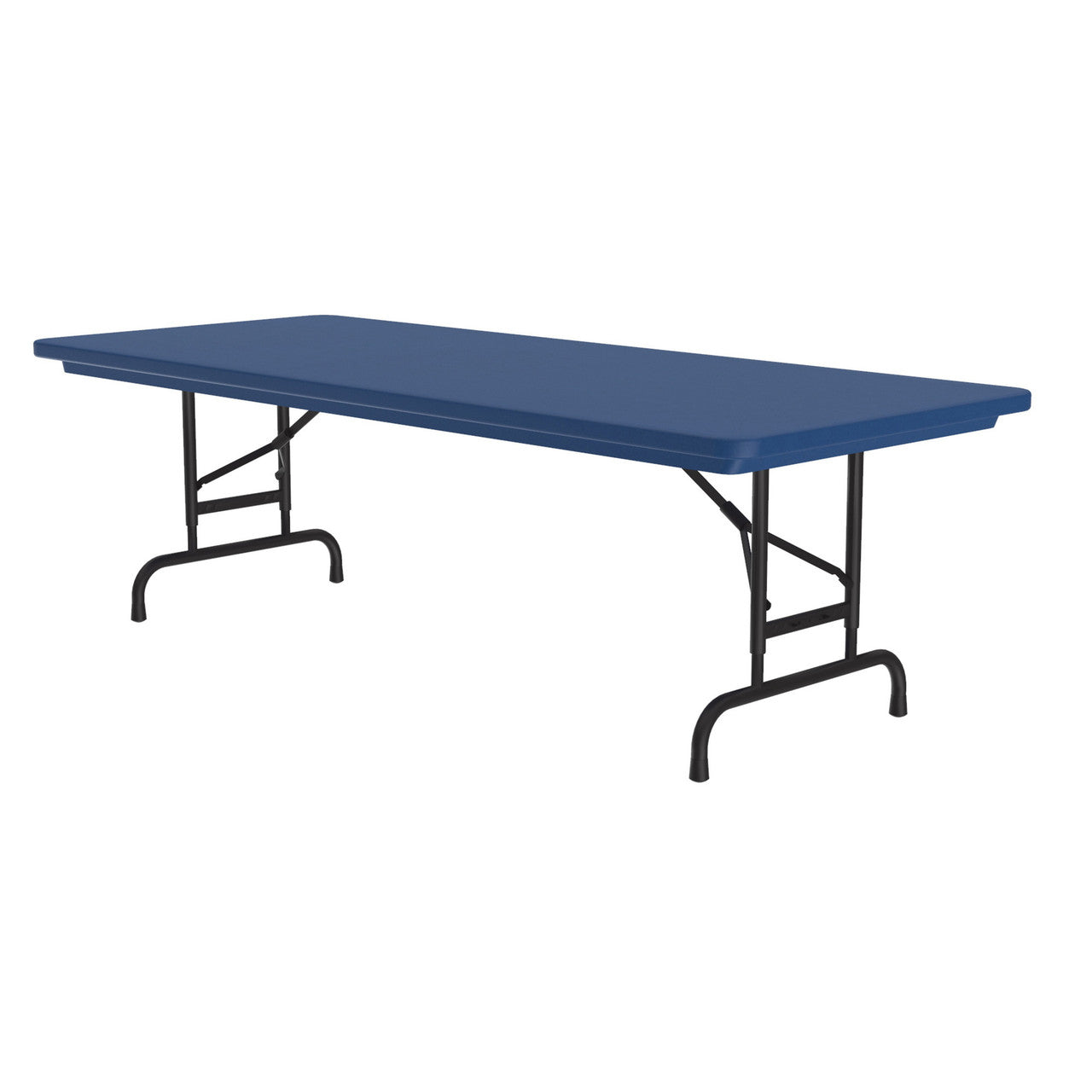 OfficeSource Colorful Blow Mold Folding Tables Adjustable Height Blow Mold Table - 72" x 30" - Blue