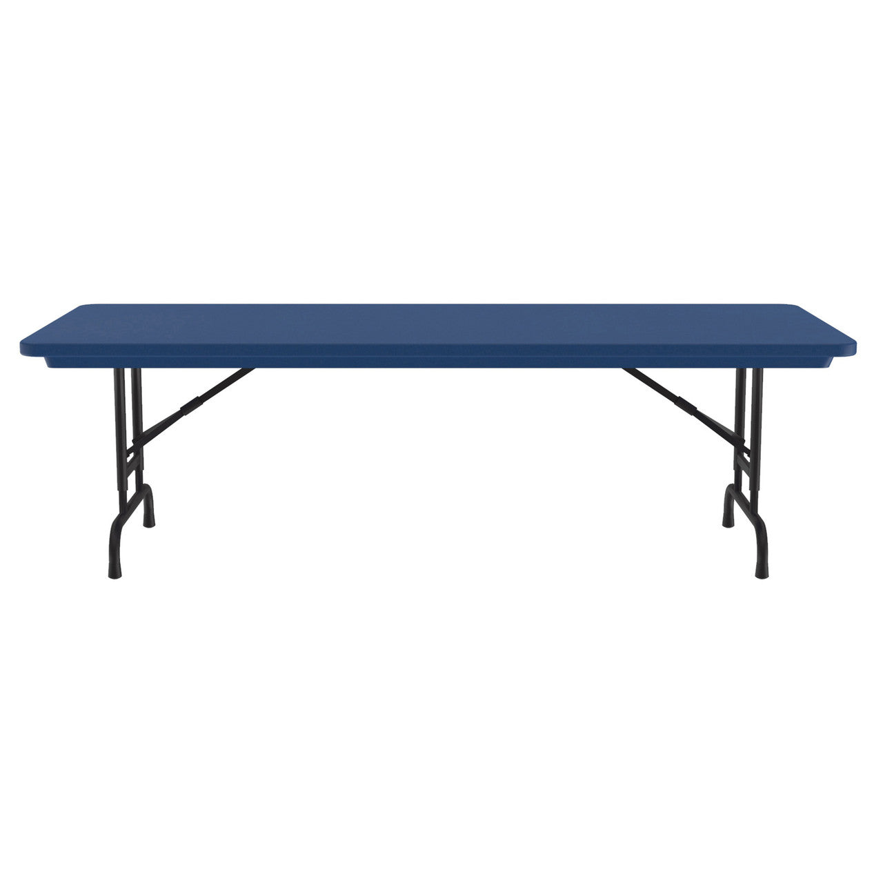 OfficeSource Colorful Blow Mold Folding Tables Adjustable Height Blow Mold Table - 72" x 30" - Blue