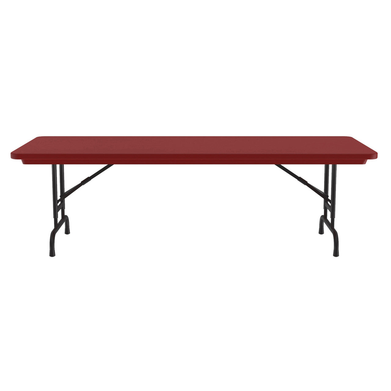 OfficeSource Colorful Blow Mold Folding Tables Adjustable Height Blow Mold Table - 72" x 30" - Red