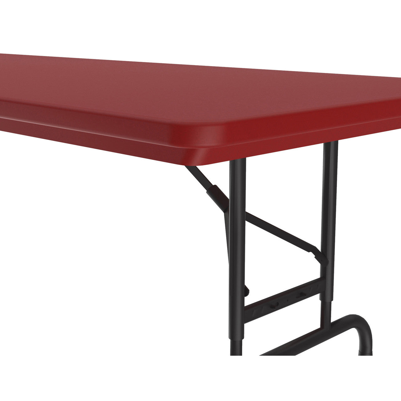 OfficeSource Colorful Blow Mold Folding Tables Adjustable Height Blow Mold Table - 72" x 30" - Red
