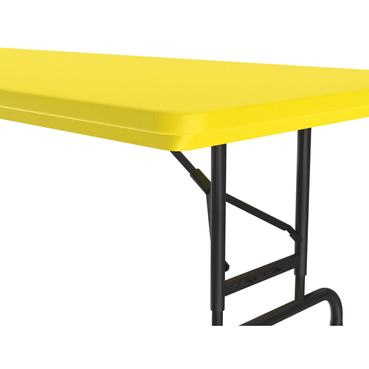 OfficeSource Colorful Blow Mold Folding Tables Adjustable Height Blow Mold Table - 72" x 30" - Yellow