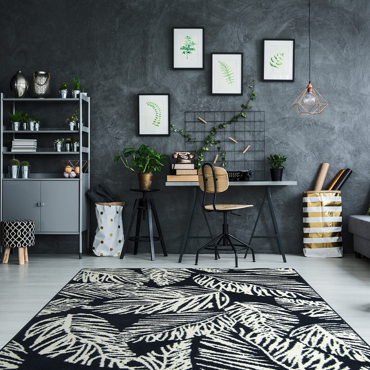 Cordova 5'4" x 7'8" area rug in color Midnight