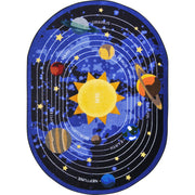 Cosmic Wonders 7'8" x 10'9" Oval area rug in color Black