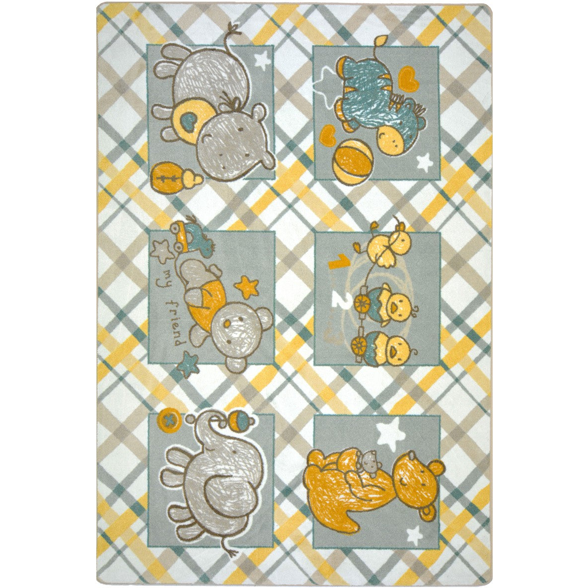 Cozy Creatures 5'4" x 7'8" area rug in color Multi