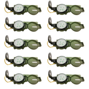 Compass, Lensatic Military Style, 45mm Diameter, Pack of 10