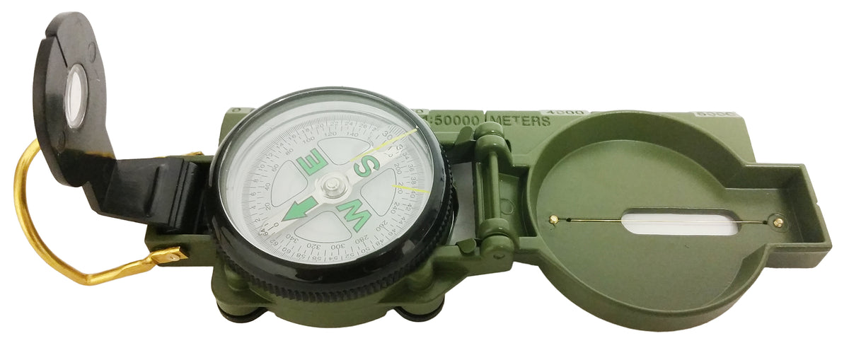 Compass, Lensatic Military Style, 45mm Diameter, Pack of 10