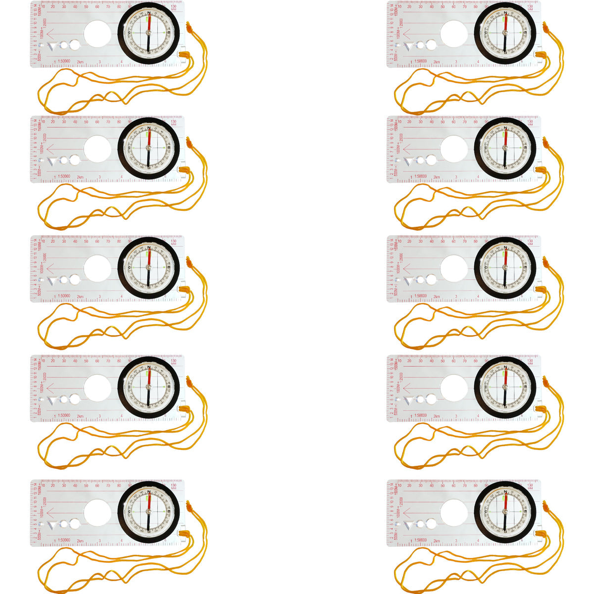Compass, Orienteering, 45mm Diameter, with Scales, Pack of 10