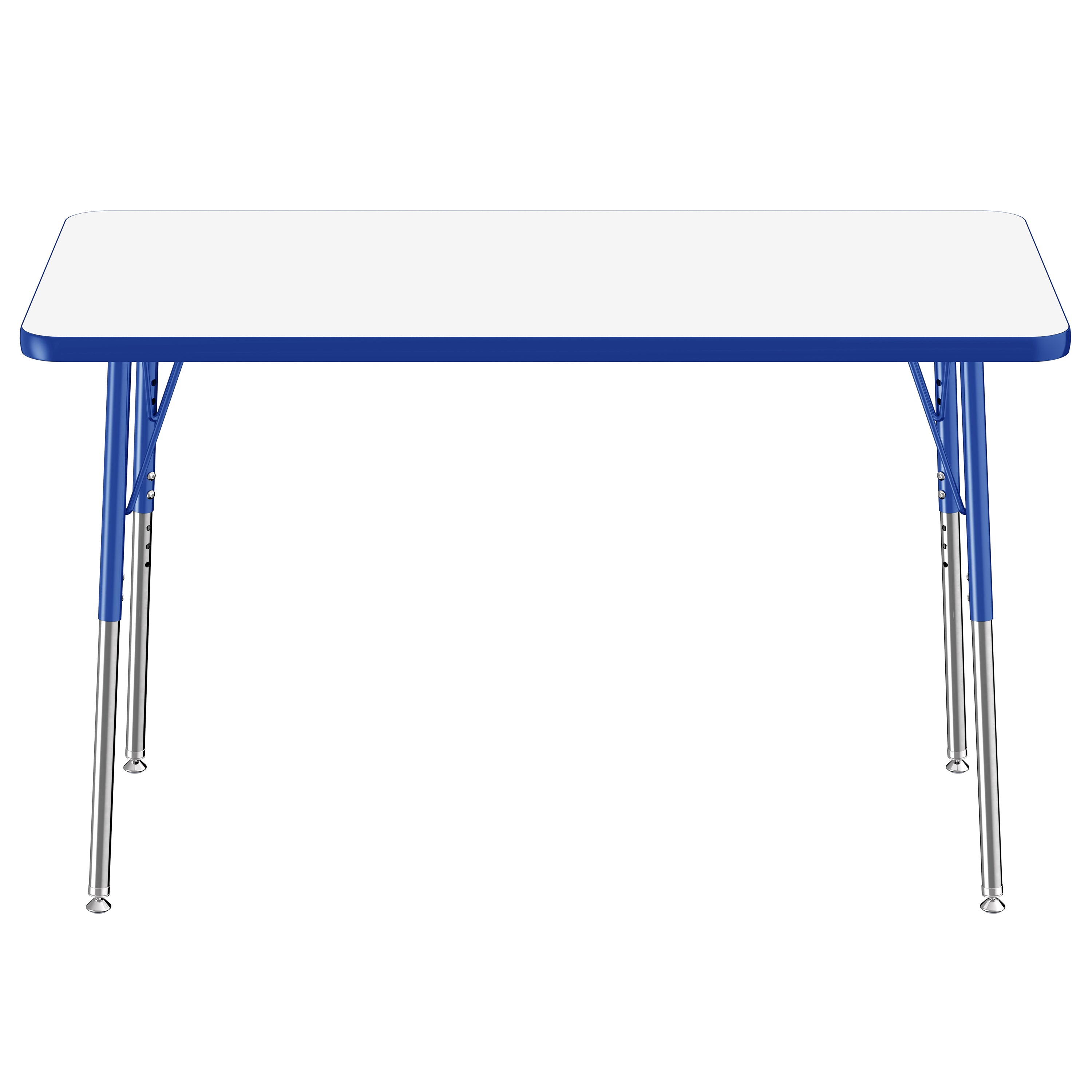 24" x 48" Rectangle Dry-Erase Activity Table with Adjustable Standard Swivel Glide Legs - Whiteboard/Blue