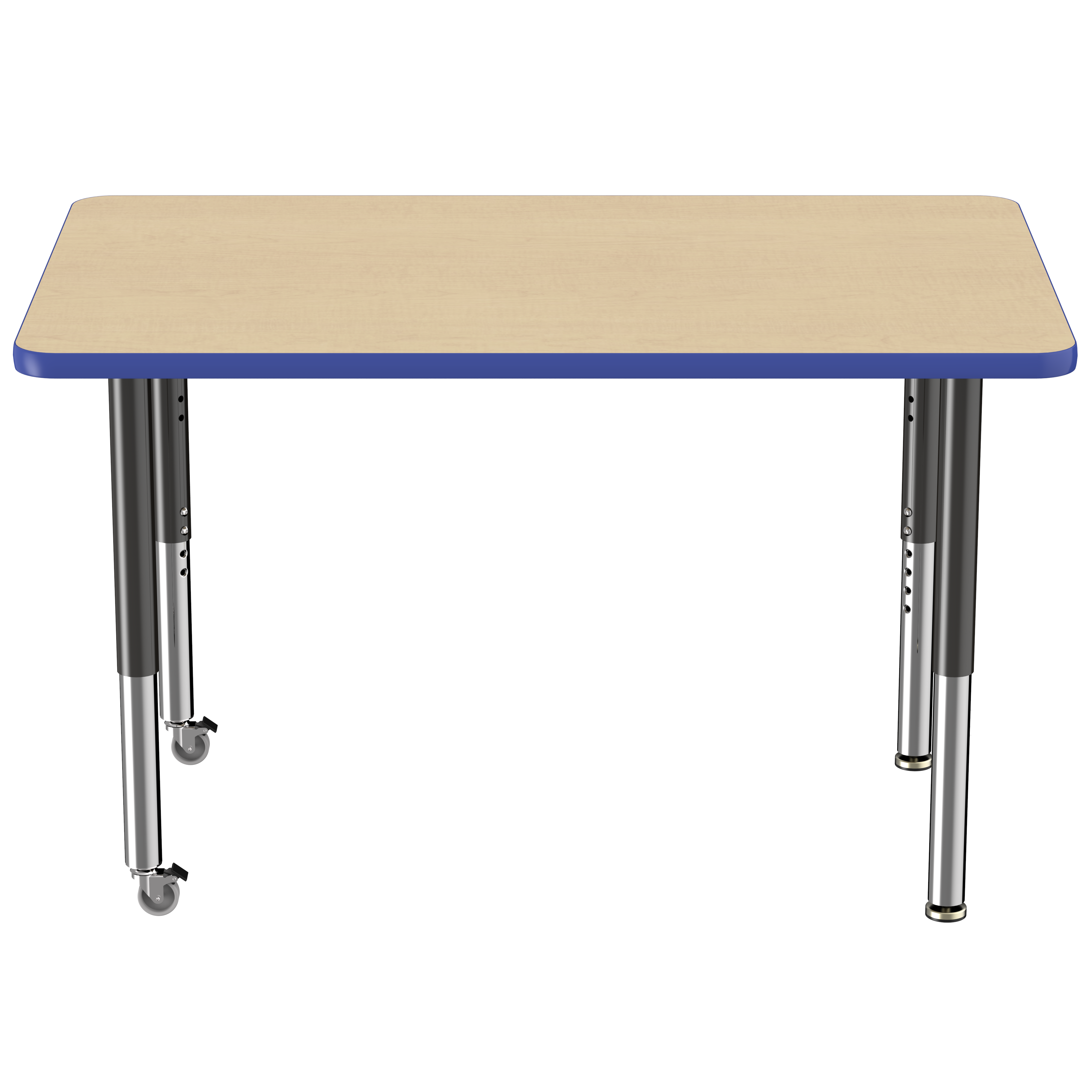 30" x 48" Rectangle T-Molding Activity Table with Adjustable Super Legs - Maple/Blue/Black