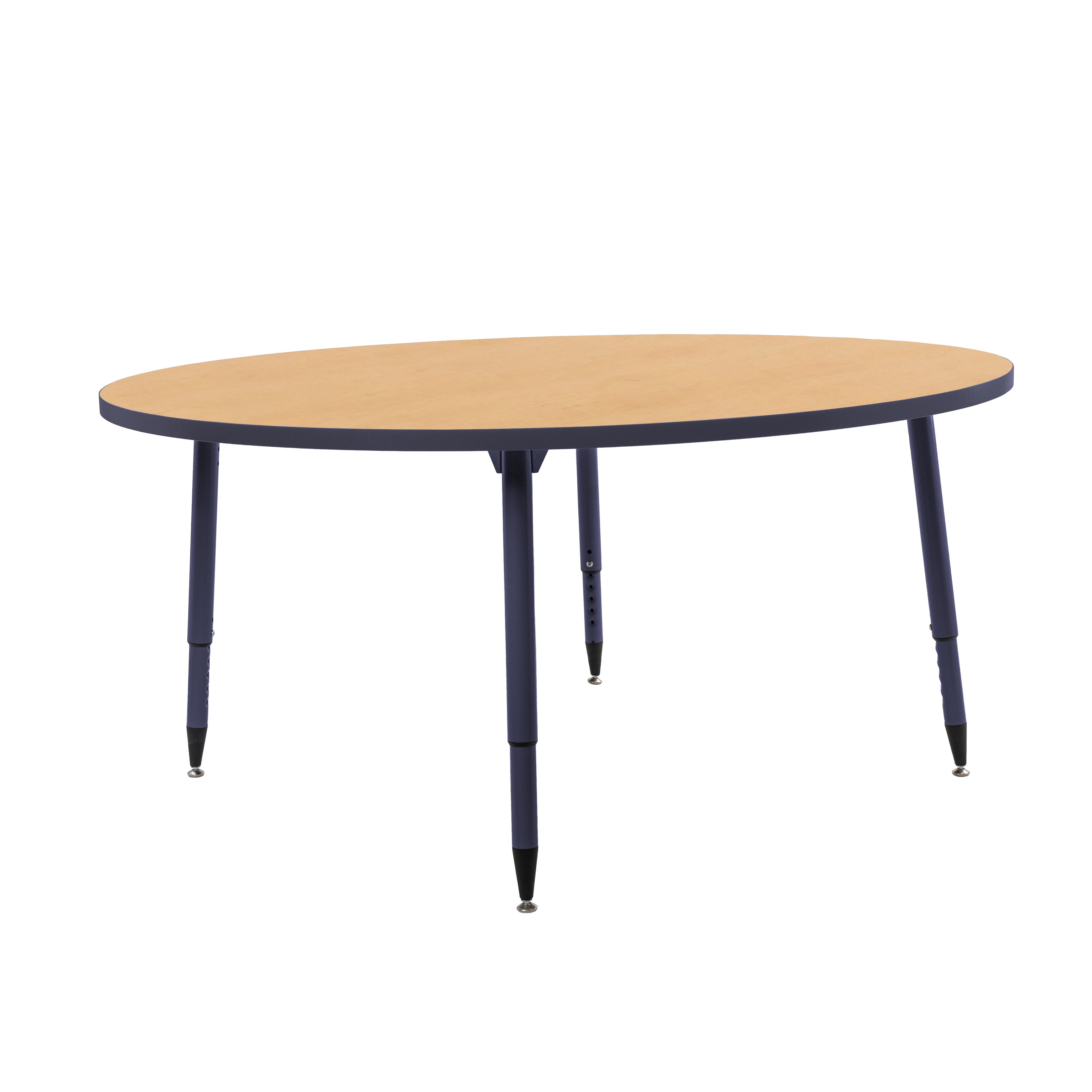 Adapte 60" Round Thermofused Activity Table with Adjustable Tapered Legs - Maple/Navy
