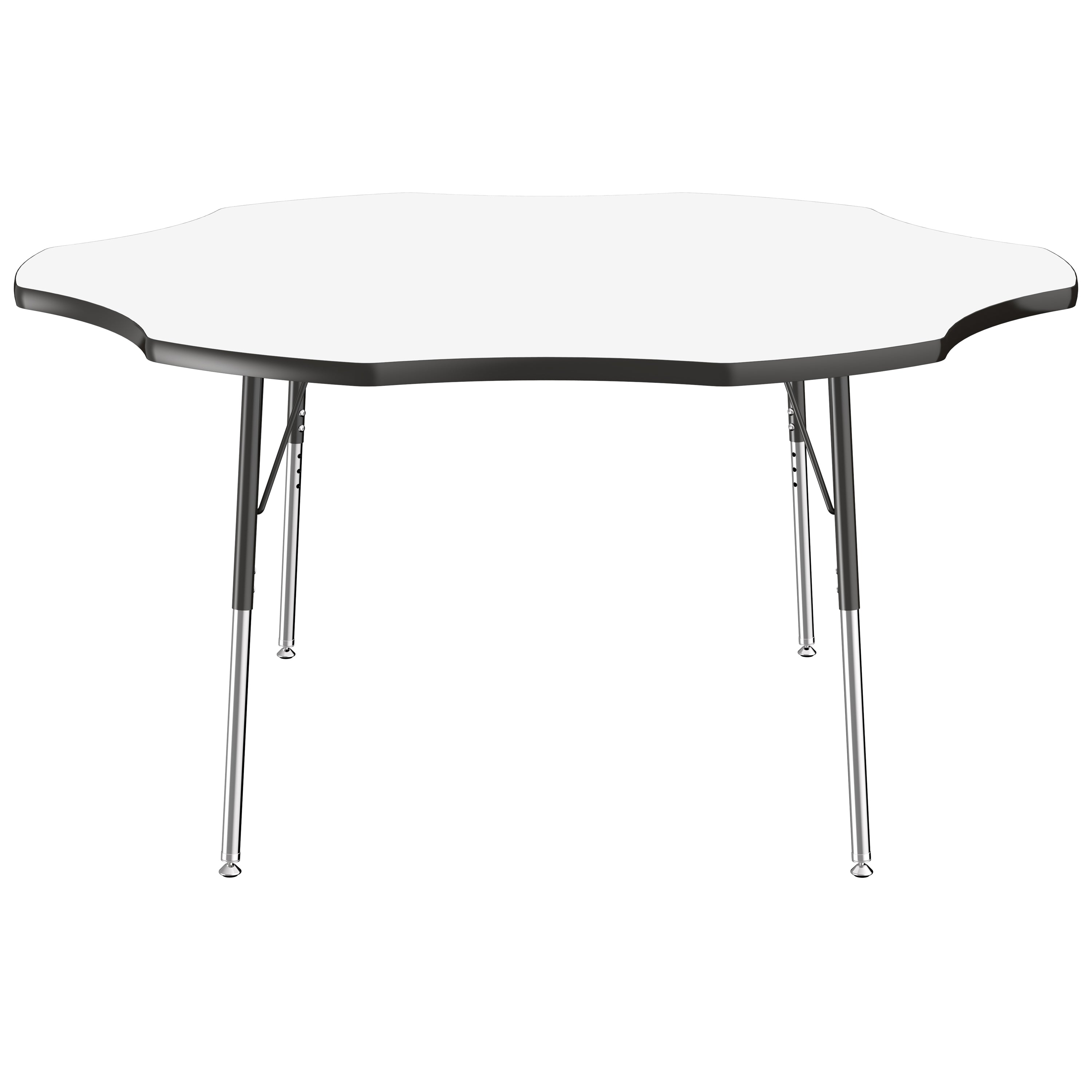 60" x 60" Flower Dry-Erase Activity Table with Adjustable Standard Swivel Glide Legs - Whiteboard/Black