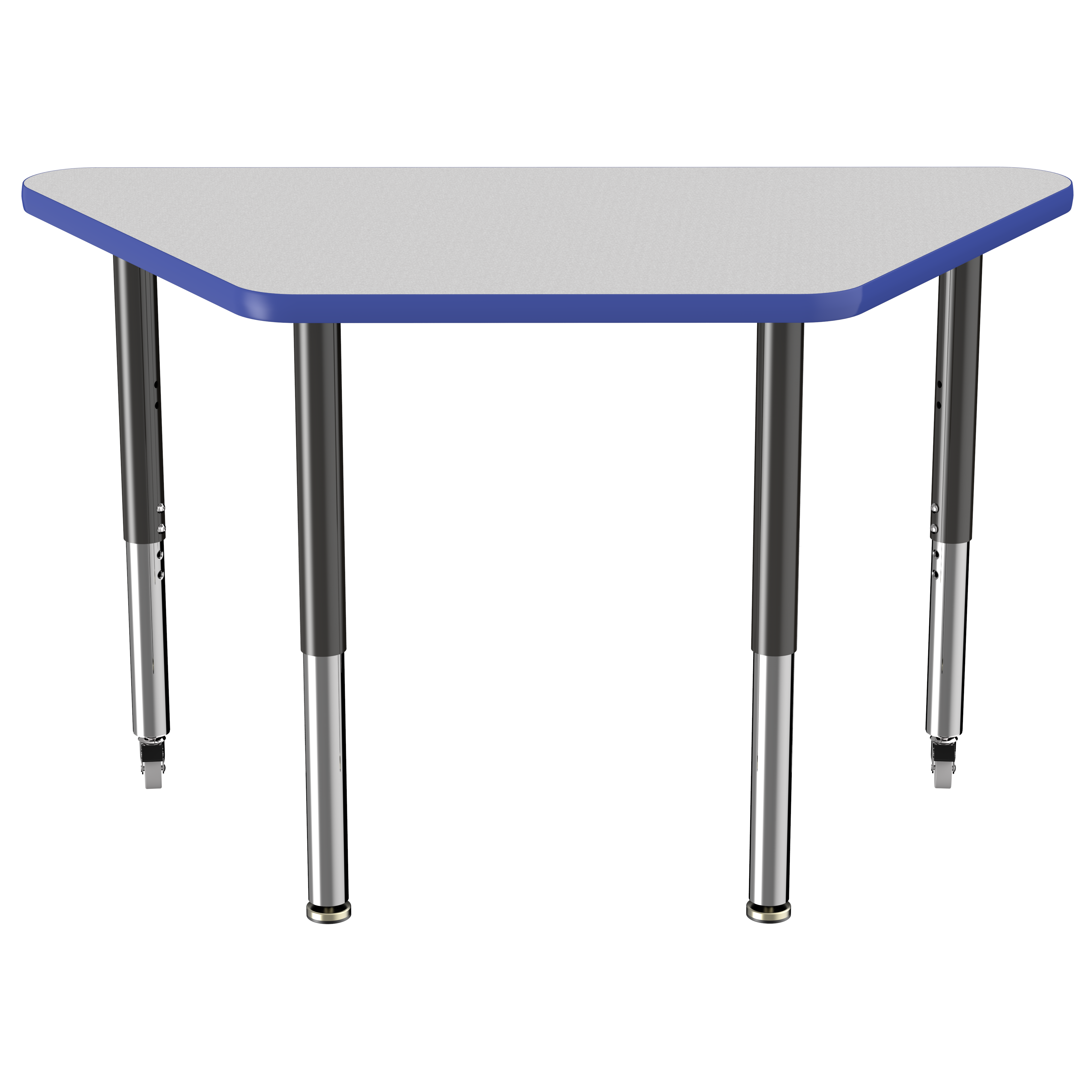 24" x 48" Trapezoid T-Molding Activity Table with Adjustable Super Legs - Gray/Blue/Black
