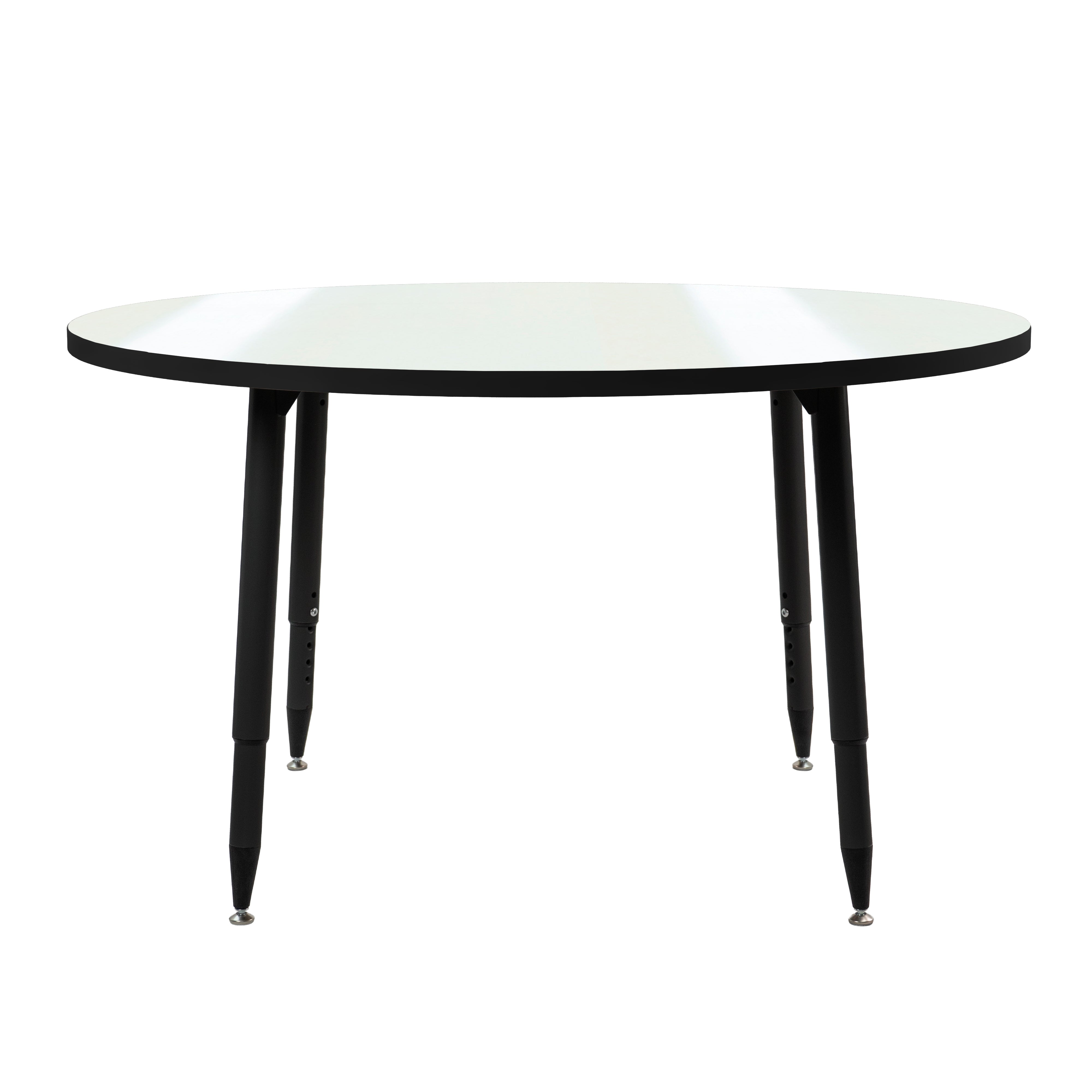 Adapte 48" Round Dry-Erase Activity Table with Adjustable Tapered Legs - Whiteboard/Black