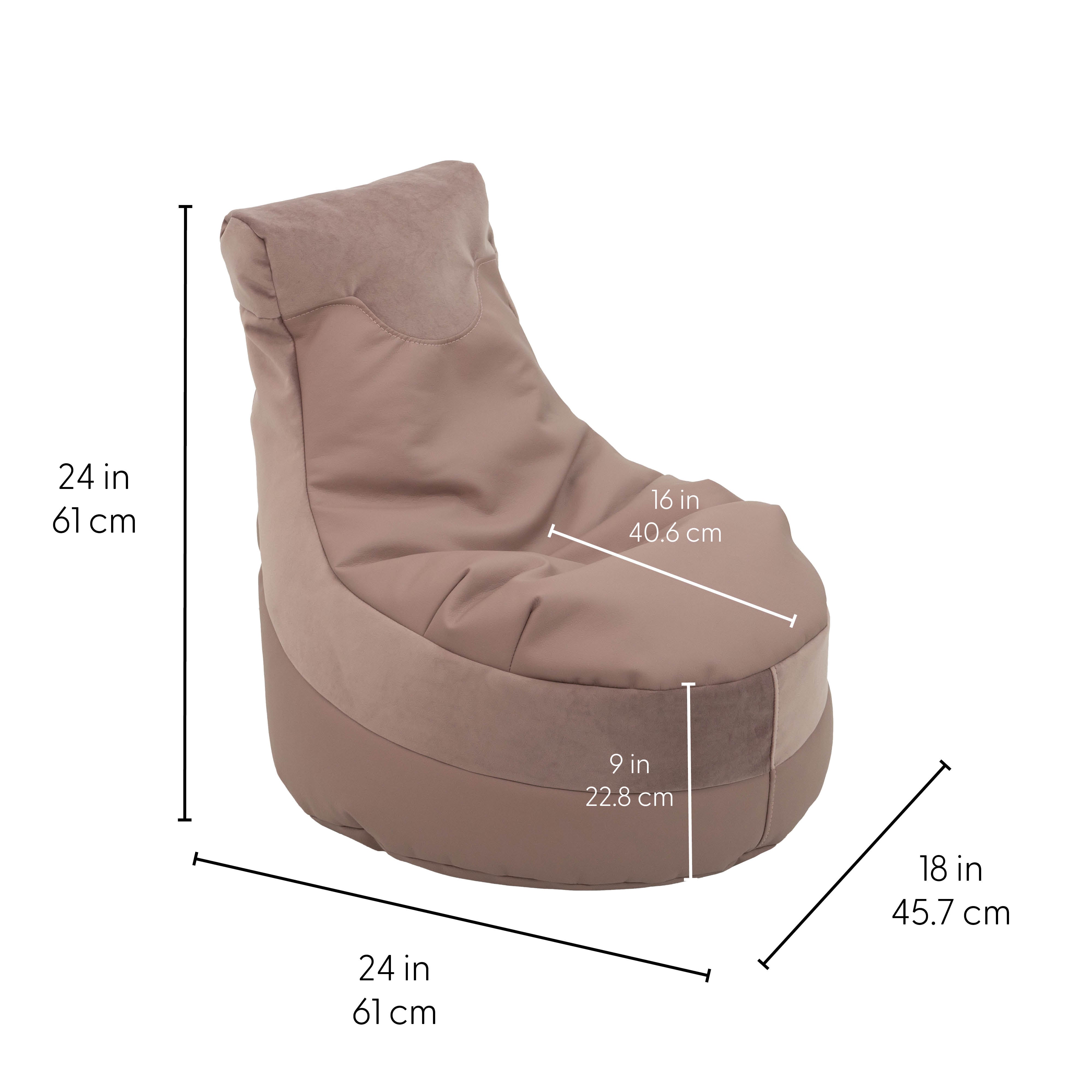SoftScape Two-Textured Trendy Bean Bag, 2-Piece - Mauve