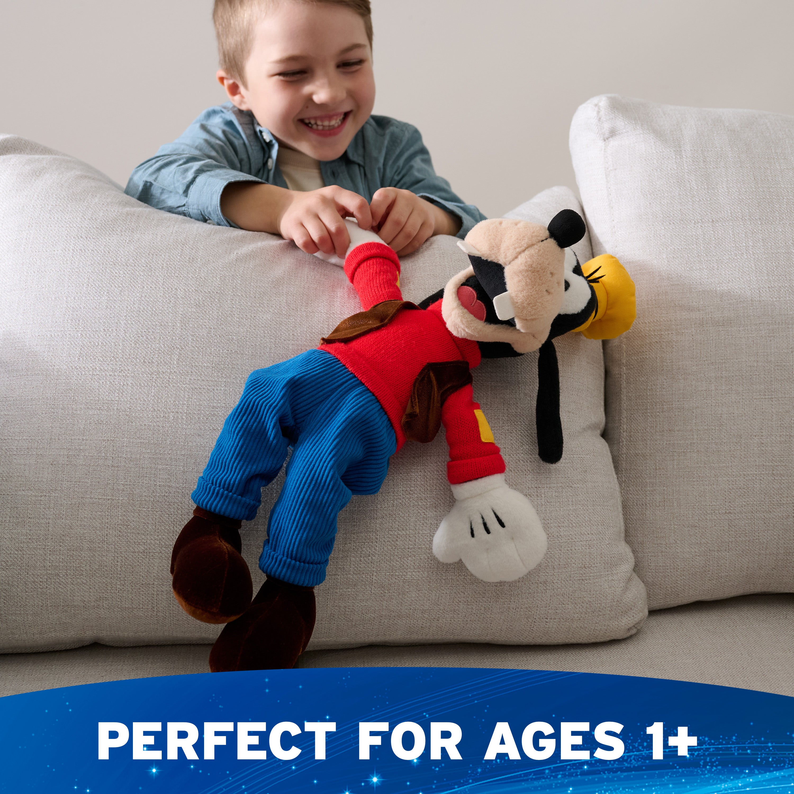 GUND Disney Official Goofy Classic Plush, Mickey and Friends, Deluxe Collector Stuffed Animal for Ages 1 and Up, Blue/White, 14”