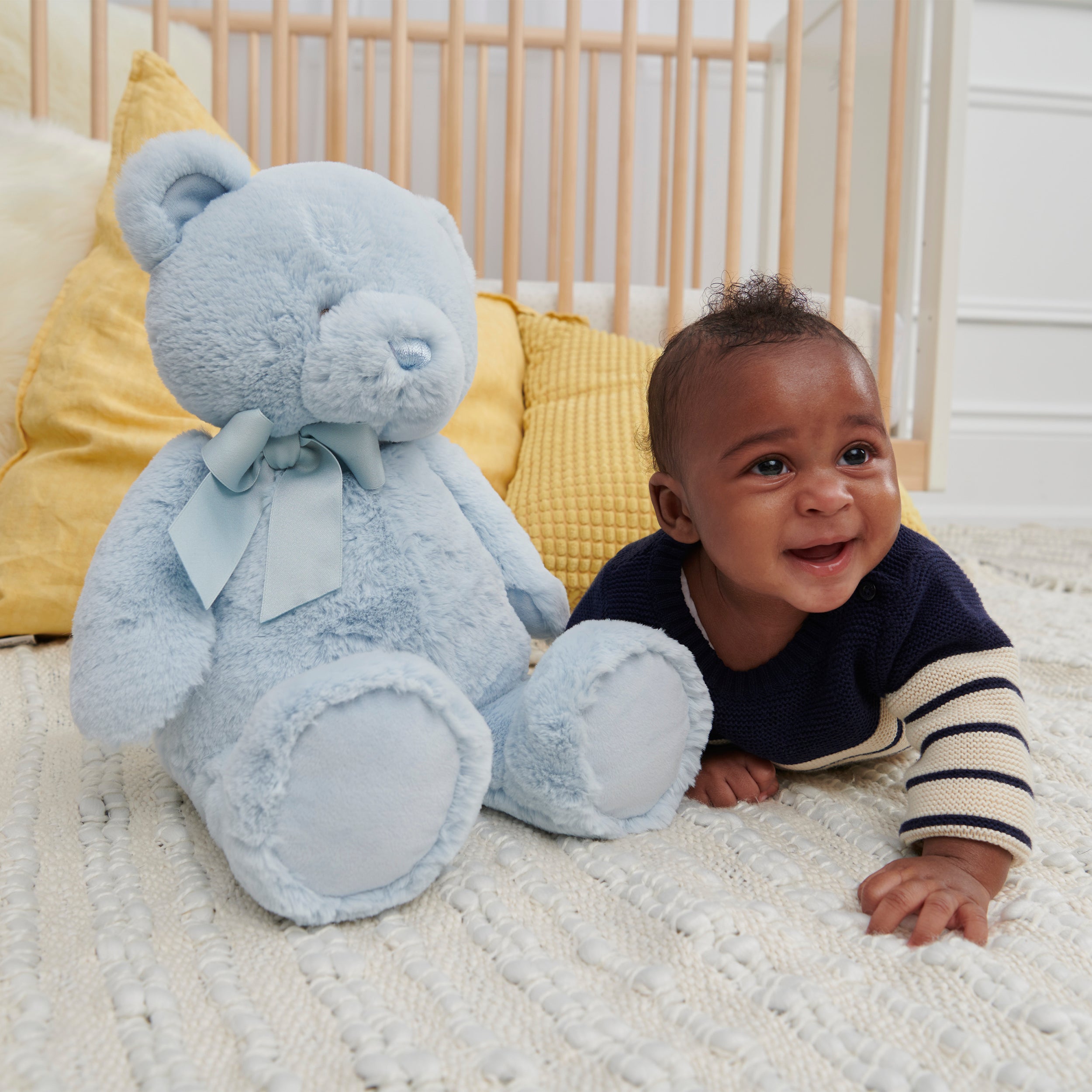 Baby GUND My First Friend Teddy Bear, Blue, Ultra Soft Animal Plush Toy for Babies and Newborns